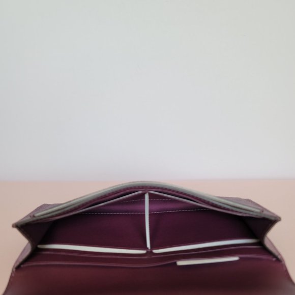 COACH Wyn Crossgrain Leather Wallet –Deep Berry - Picture 14 of 16